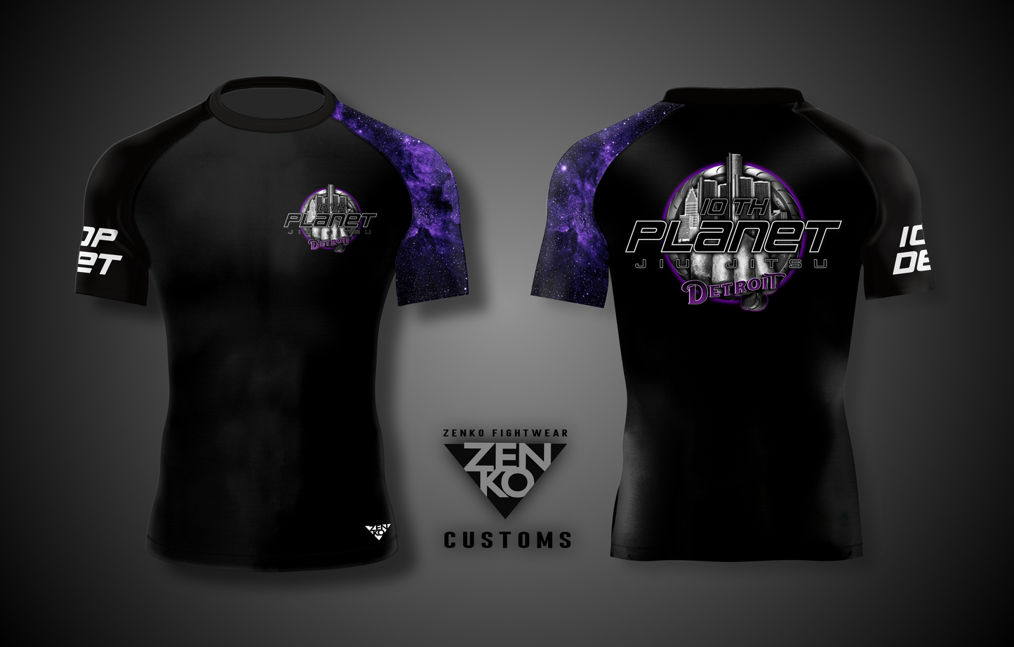 Detroit Short Sleeve Purple Belt Rash Guard