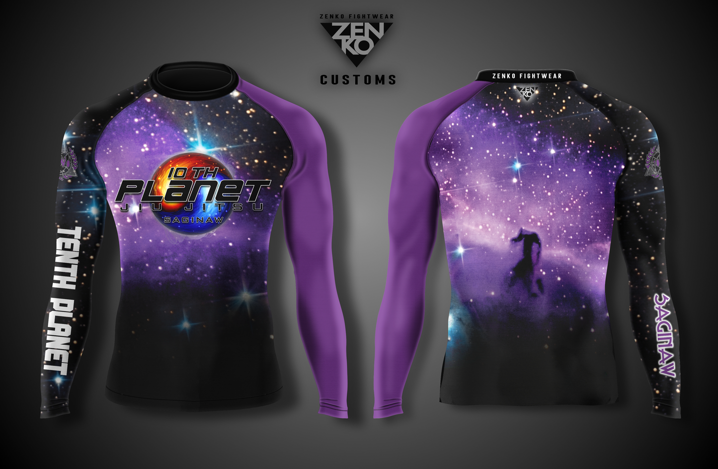 Saginaw Long Sleeve Purple Belt Rash Guard